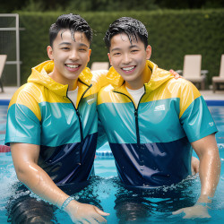 Swimming in clothes is popular in our team